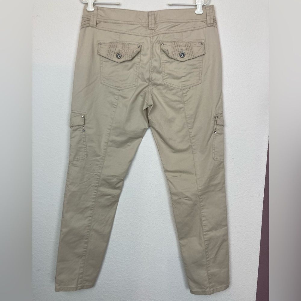White House Black Market blinged slim cargo pants w/ zipper bottom legs - Picture 3 of 16